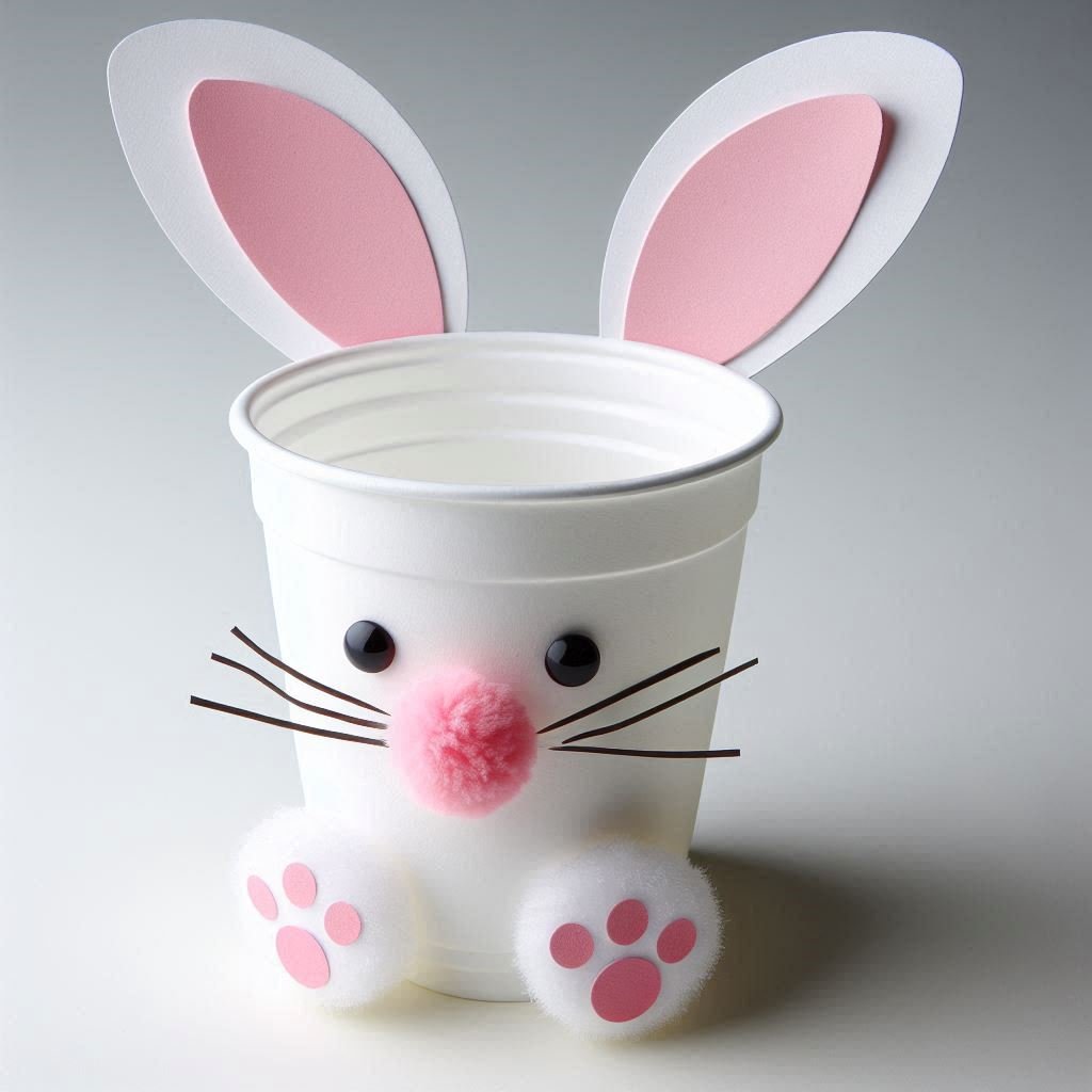 lapin gobelet plastique paques 1