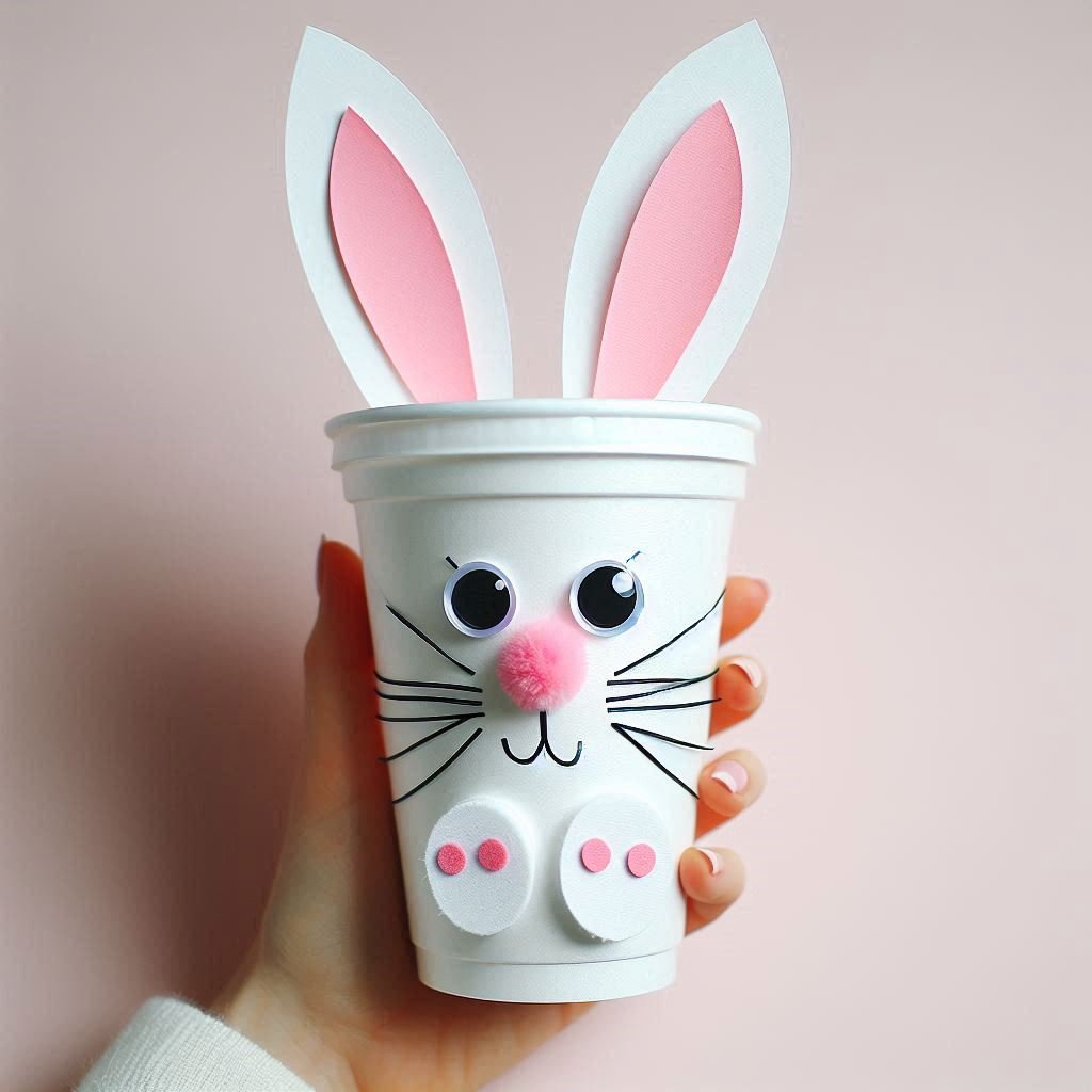 lapin gobelet plastique paques 2