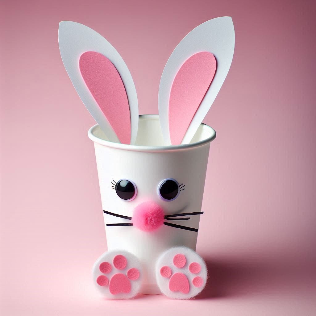 lapin gobelet plastique paques 8