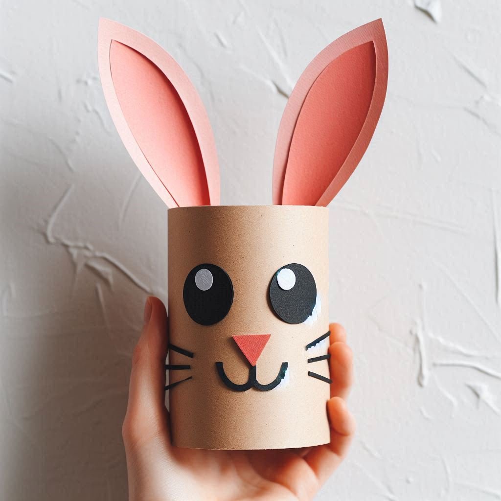 lapin jaune rouleau en carton