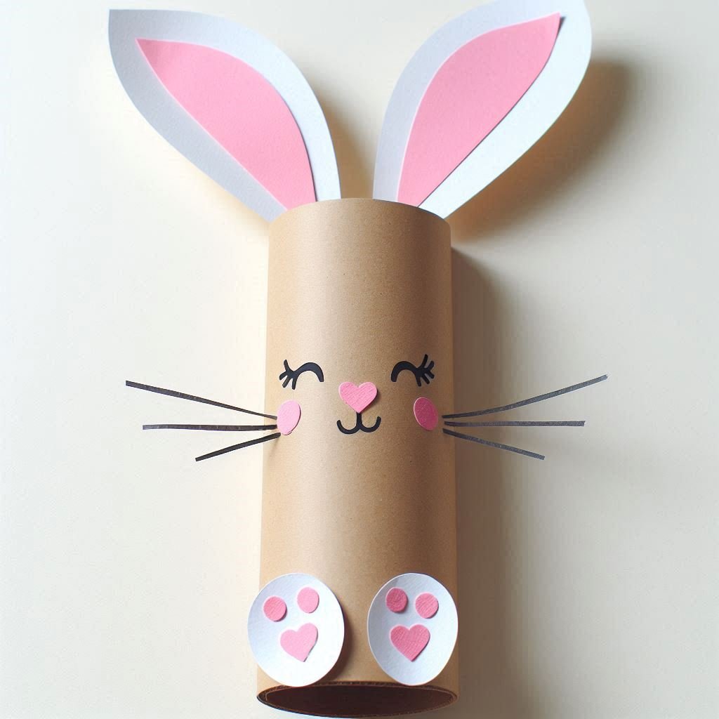 lapin paques avec rouleau en carton 2
