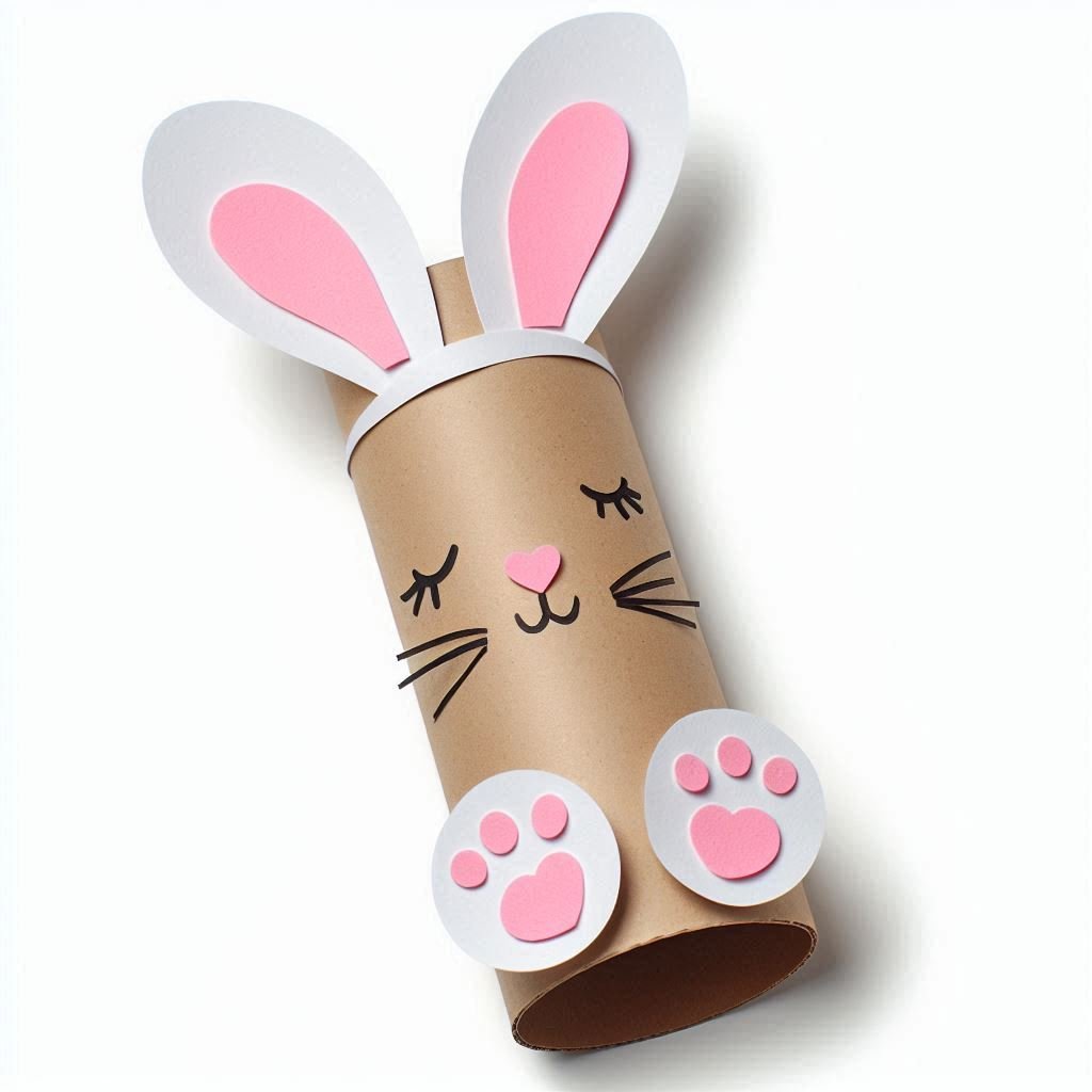 Fabrique ton lapin de Pâques en rouleau de carton ! lapin paques avec rouleau en carton 3