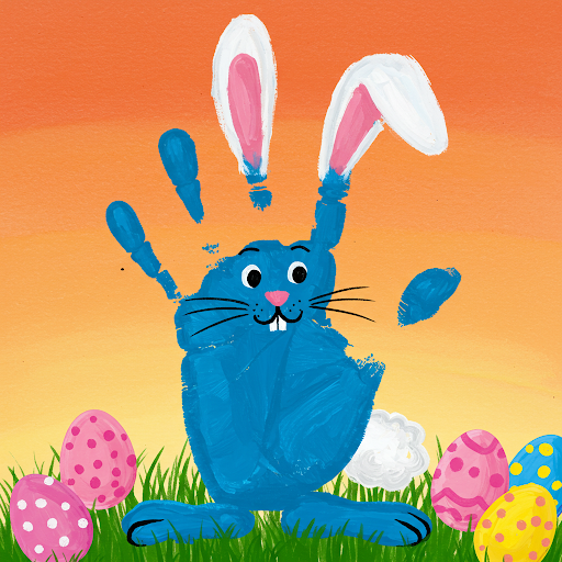 lapin paques empreintes de mains 6