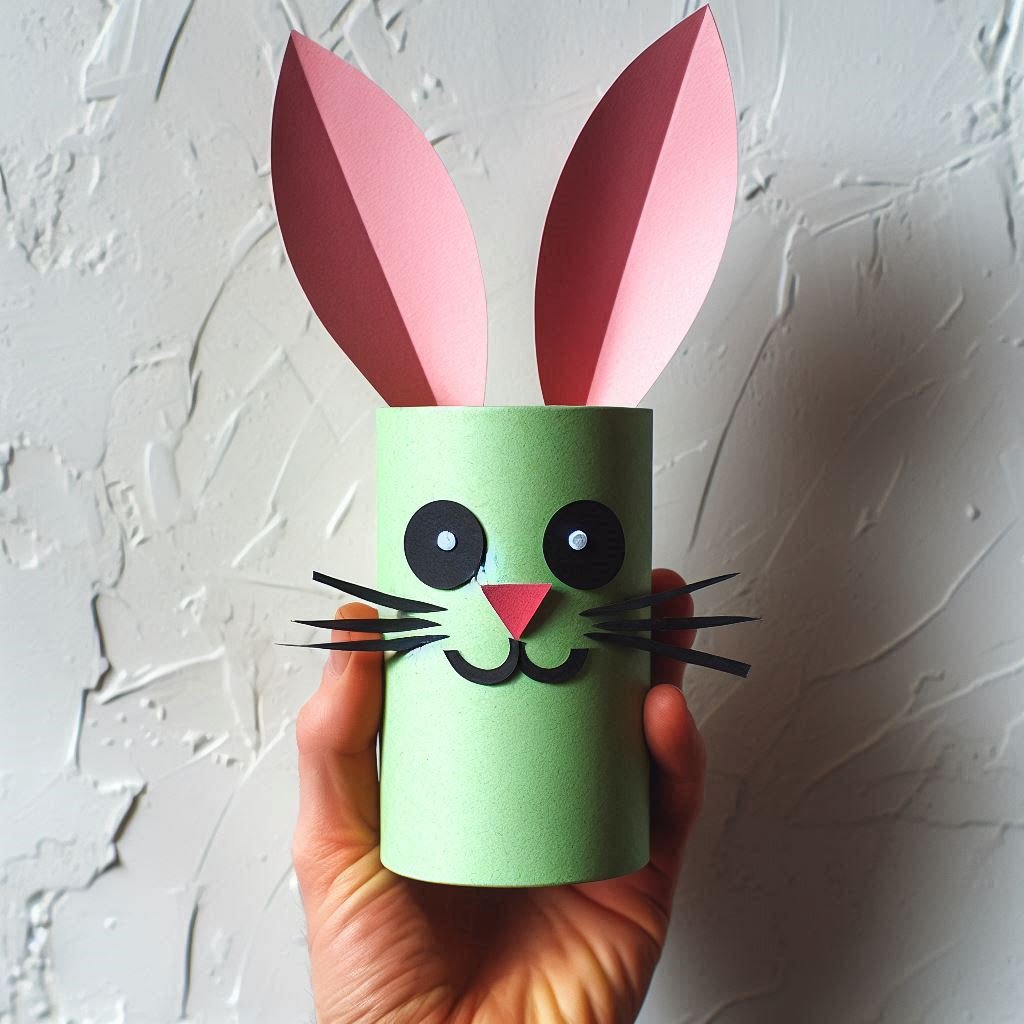lapin vert paques rouleau en carton