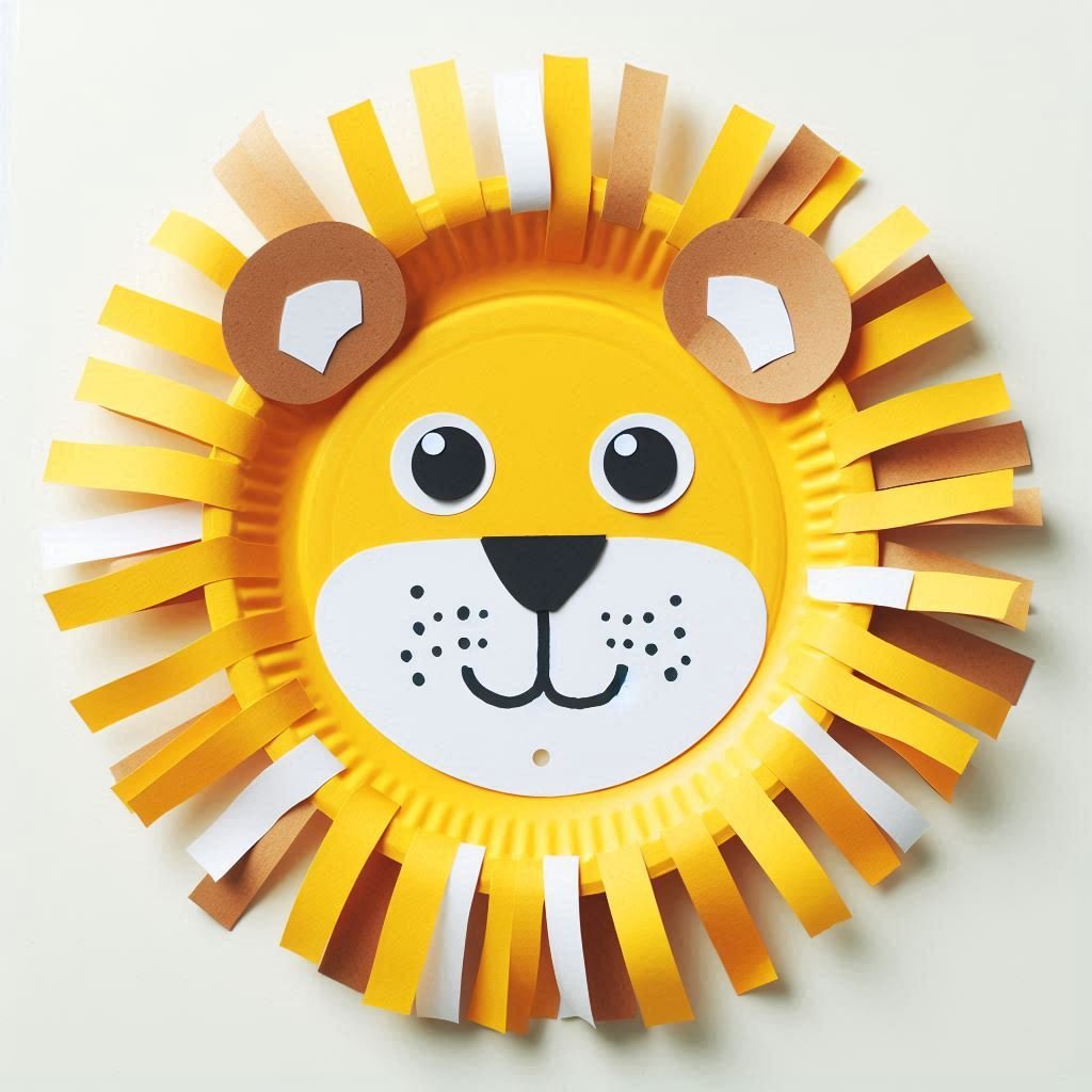 masque de lion avec assiette en carton 13