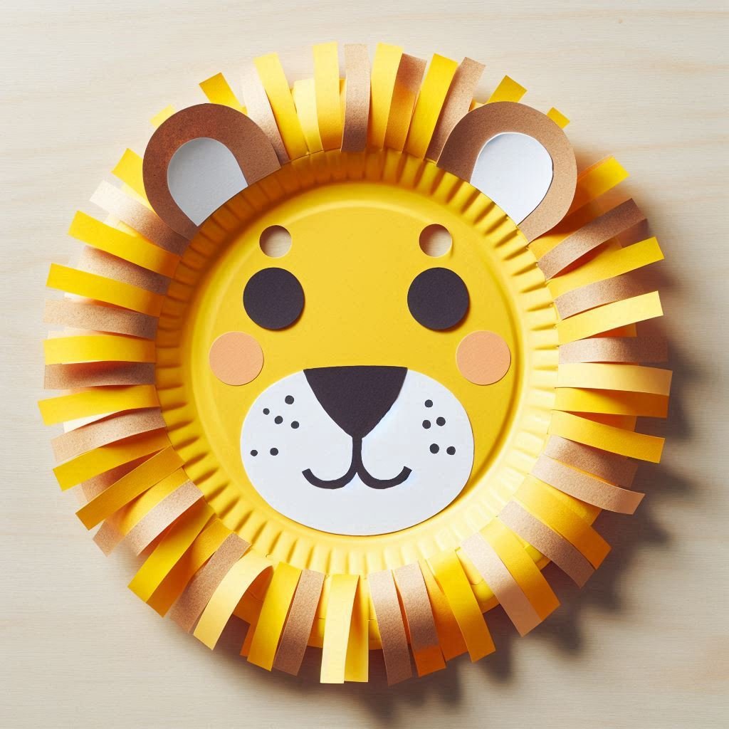 Fabrique ton propre masque de lion avec une assiette en carton ! masque de lion avec assiette en carton 6