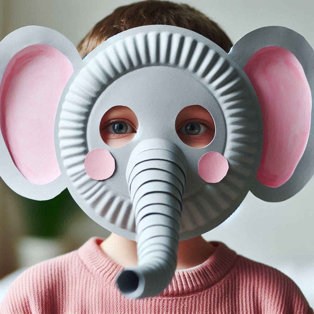 Fabrique ton masque d’éléphant avec une assiette en carton ! masque elephant avec assiette en carton 6