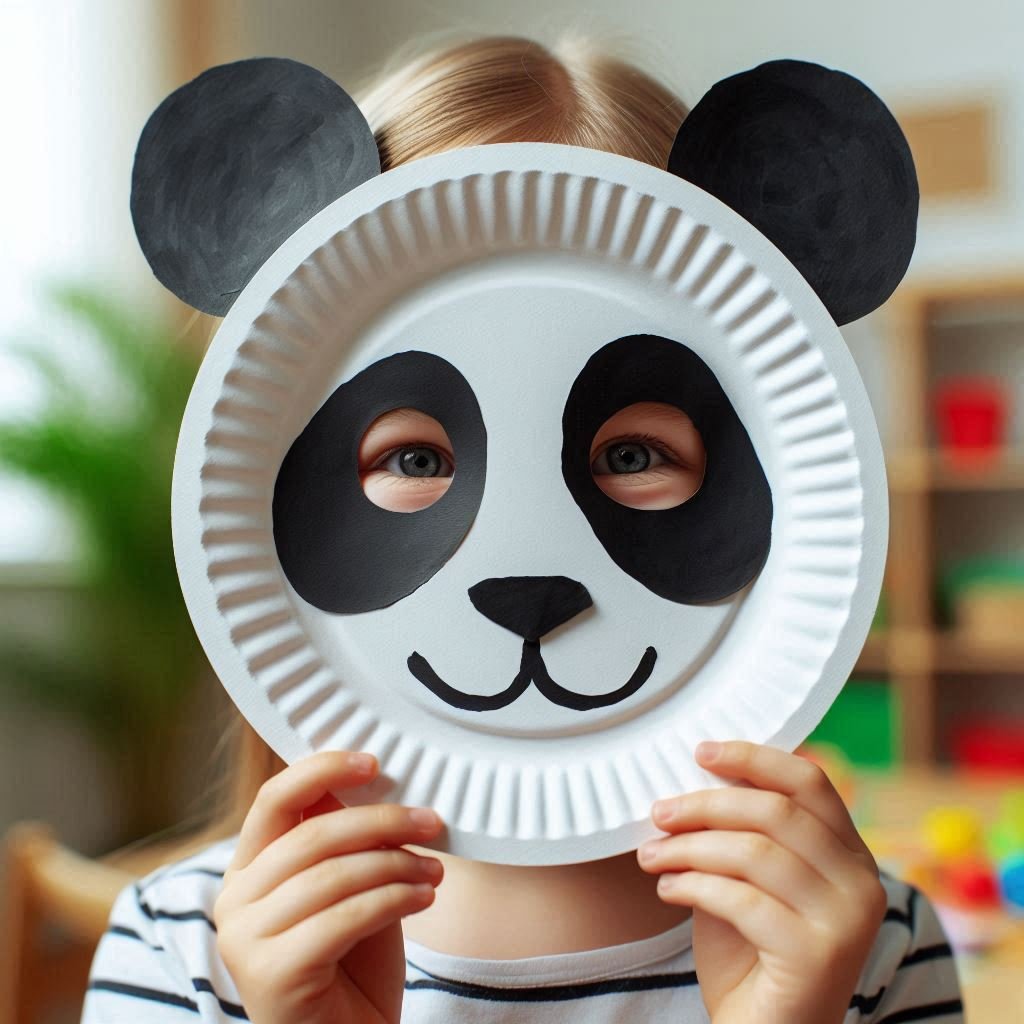 masque panda avec assiette carton 7