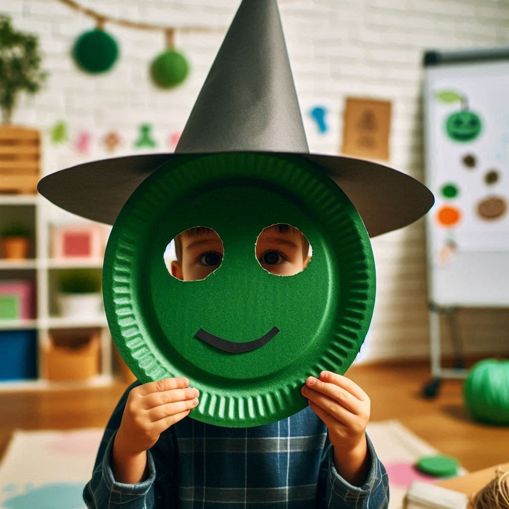 Fabrique ton masque de sorcière avec une assiette en carton ! masque sorciere avec assiette en carton 7