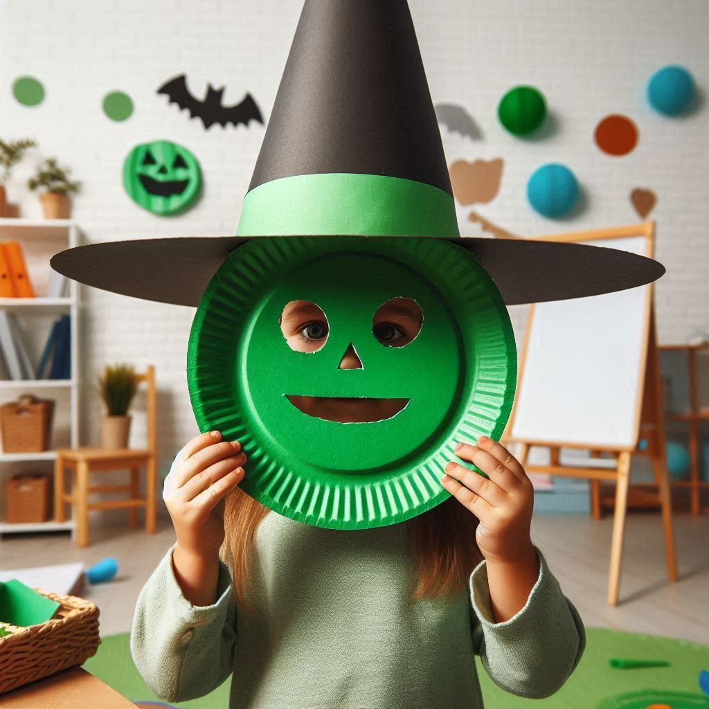 Fabrique ton masque de sorcière avec une assiette en carton ! masque sorciere avec assiette en carton 9