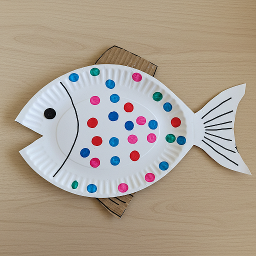 poisson avril assiette carton avec gommettes 2