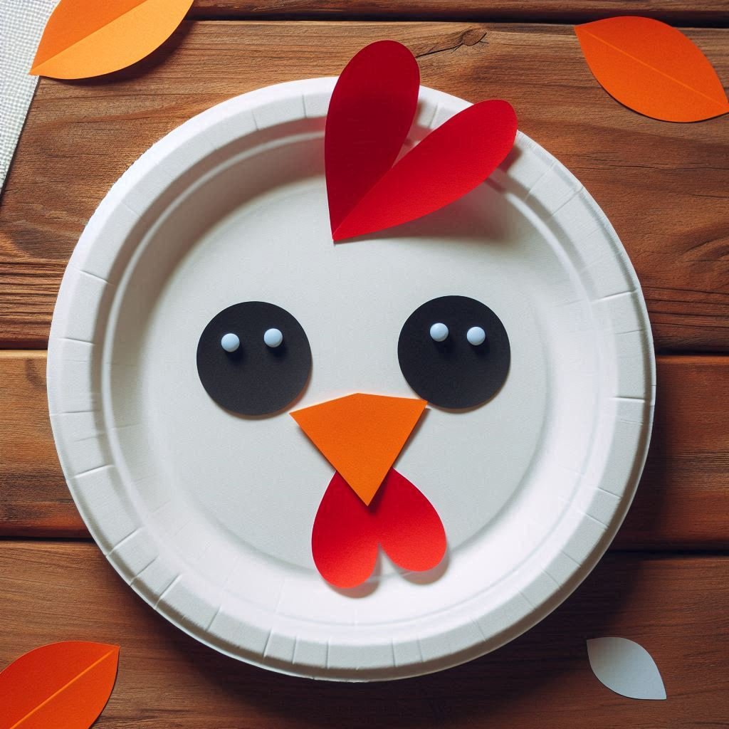 Une poule de PĂąques rigolote avec une assiette en carton đđš poule de paques avec assiette en carton 2