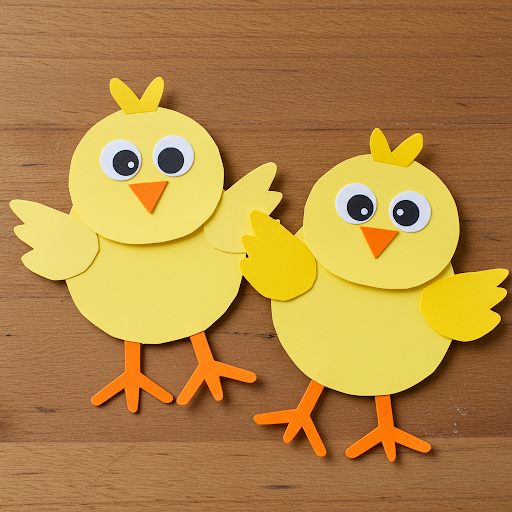 poussins papier colore paques 2