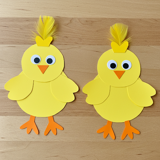 poussins papier colore paques 4