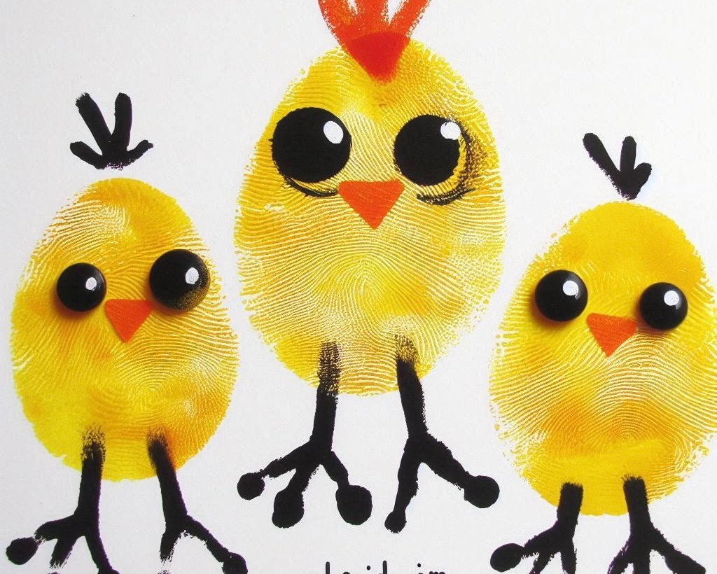 Des Poussins de Pâques Trop Mignons avec Tes Empreintes ! poussins paques avec empreinte de pouces 3