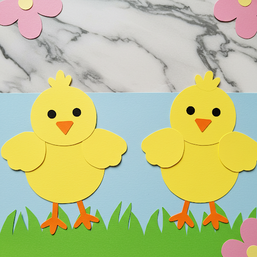 Fabrique tes Poussins de Pâques en Papier 2 poussins paques papier colore payasage 1