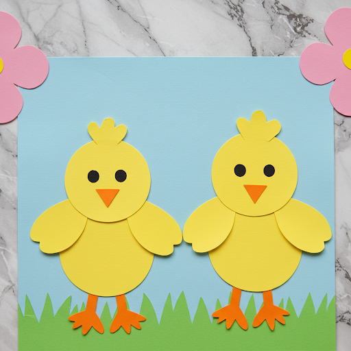 Fabrique tes Poussins de Pâques en Papier 2 poussins paques papier colore payasage 6