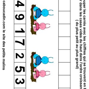 10 fiches maternelles pour apprendre l'ordre croissant
