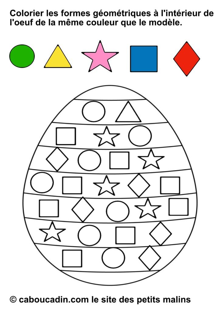 fiche maternelle oeuf de paques coloriage formes geometrique 13