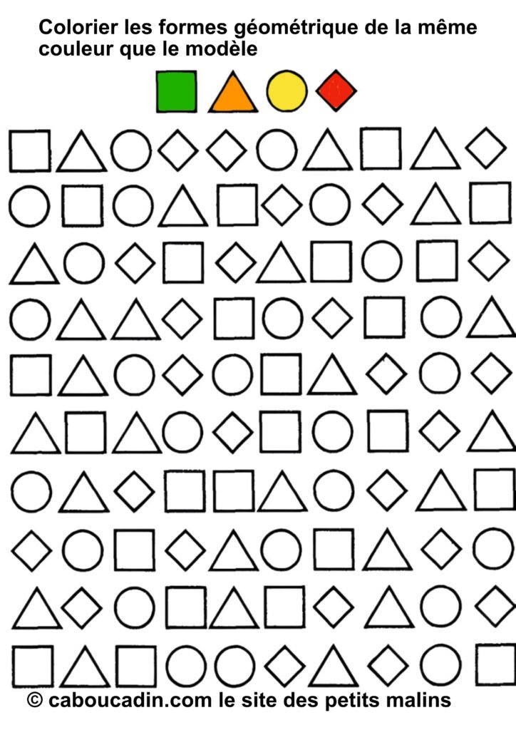 fiche maternelle trouver colorier formes geometrique 13