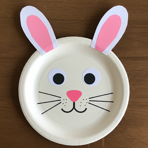 lapin mignon paques avec assiette carton 2