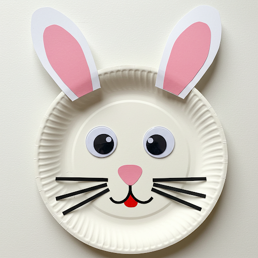 lapin mignon paques avec assiette carton 5