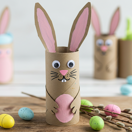 lapin paques avec rouleau en carton 1