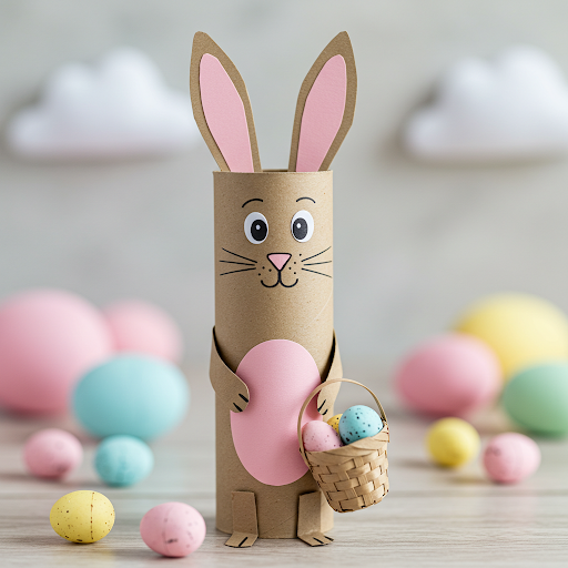 lapin paques avec rouleau en carton 2