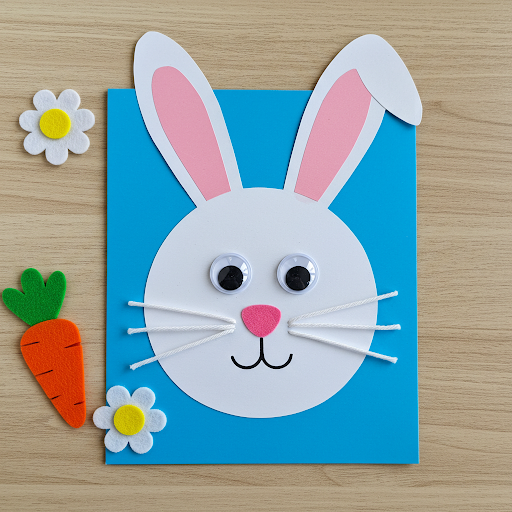 lapin paques papier blanc rose 3