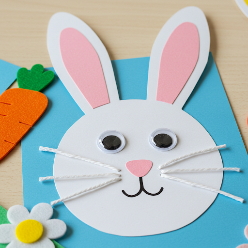 lapin paques papier blanc rose 6