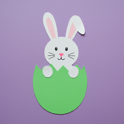 Bricolage Pâques: un lapin en papier sortant de l'oeuf lapin paques papier sortant coquille oeuf 5