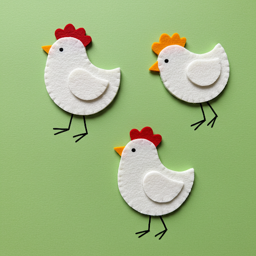 poules de paques realisees avec feutrine 1