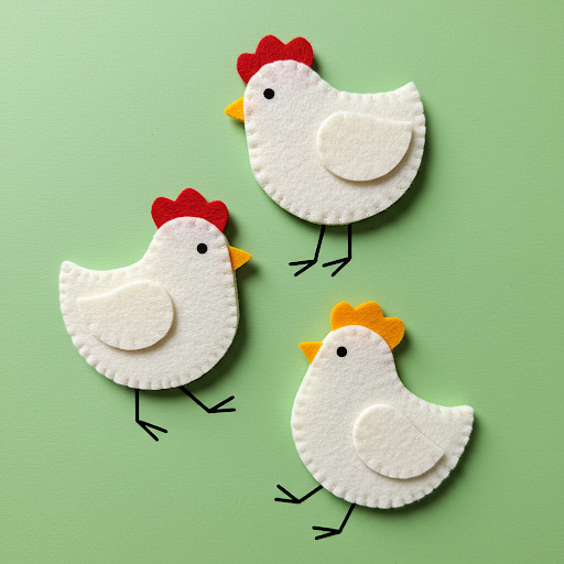 poules de paques realisees avec feutrine 2