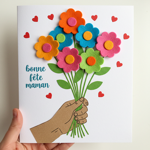 carte bonne fete maman avec bouquet fleur 1