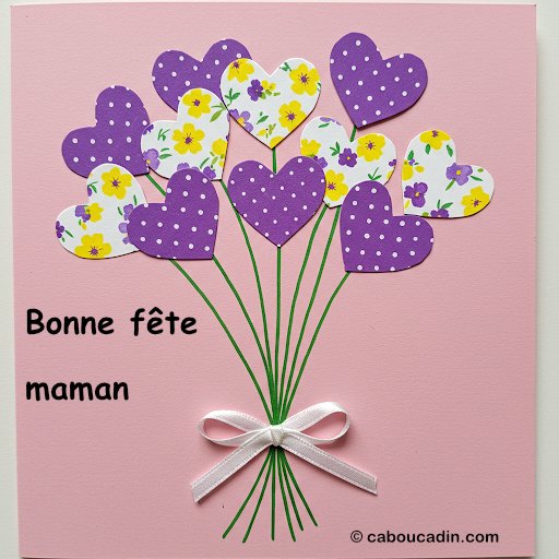 Idée de carte pour la fête des mères : bricolage facile maternelle carte bonne fete maman caboucadin 1