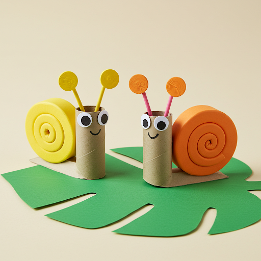 escargot avec rouleau carton et bande de mousse 3