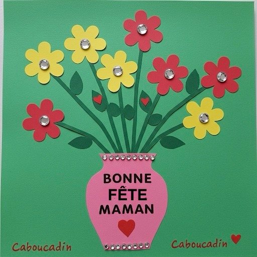 Bricolage Fête des Mères : Bouquet de Fleurs en Feutrine Facile fete meres bouquet fleurs en papier caboucadin 2