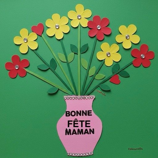 Bricolage Fête des Mères : Bouquet de Fleurs en Feutrine Facile fete meres bouquet fleurs en papier caboucadin 3