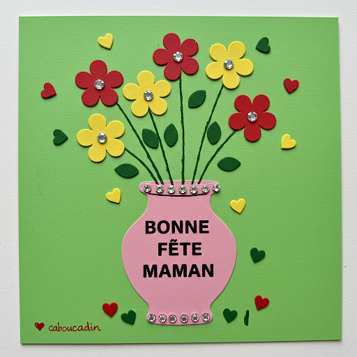 Bricolage Fête des Mères : Bouquet de Fleurs en Feutrine Facile fete meres bouquet fleurs en papier caboucadin 4