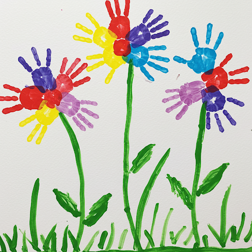 Bricolage Fête des mères : Crée un bouquet de fleurs avec tes empreintes de mains ! fete meres carte fleurs empreintes mains peinture 3