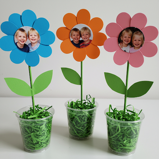 Bricolage fête des mères: Fleur avec photo enfants fete meres pot de fleur avec photo 2