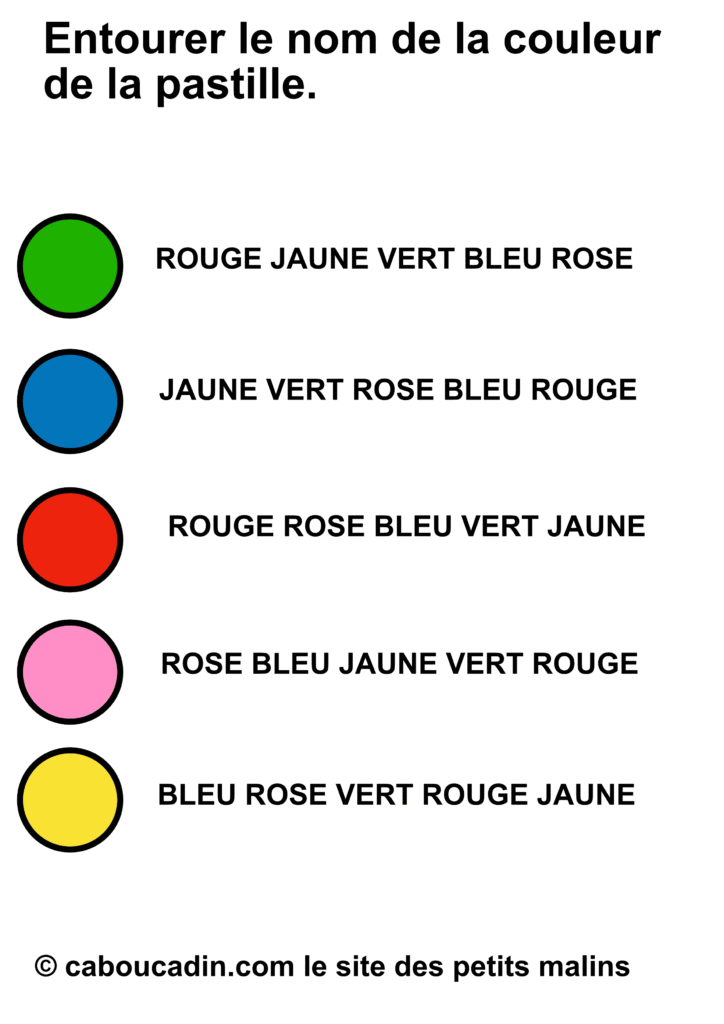10 fiches maternelle pour apprendre à écrire le nom des couleurs