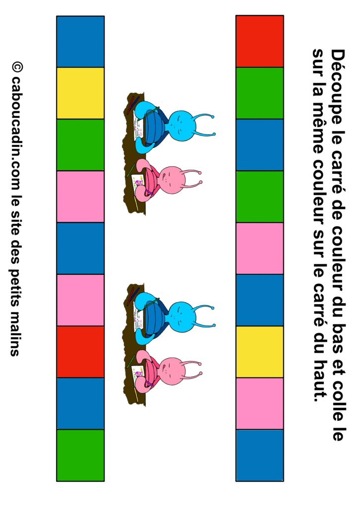 10 fiches maternelles : Apprendre les couleurs en maternelle avec découpage et collage