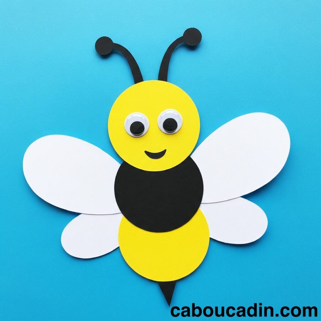 Bricolage Abeille Facile pour Maternelle : DIY Enfant Étape par Étape abeille avec papier colore maternelle 3