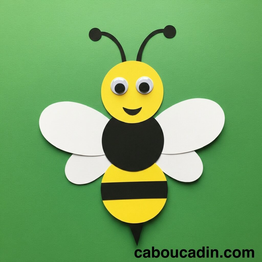 Bricolage Abeille Facile pour Maternelle : DIY Enfant Étape par Étape abeille avec papier colore maternelle 4