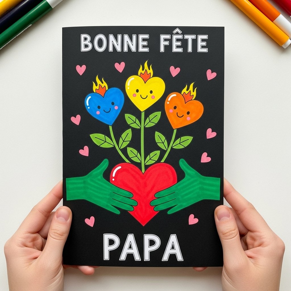 carte bonne fete papa coeur 2