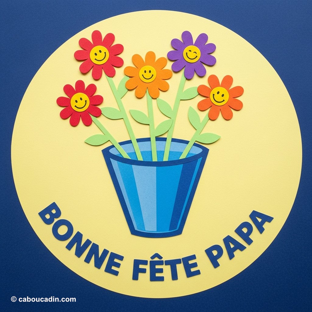 carte fete pere bouquet de fleurs 1
