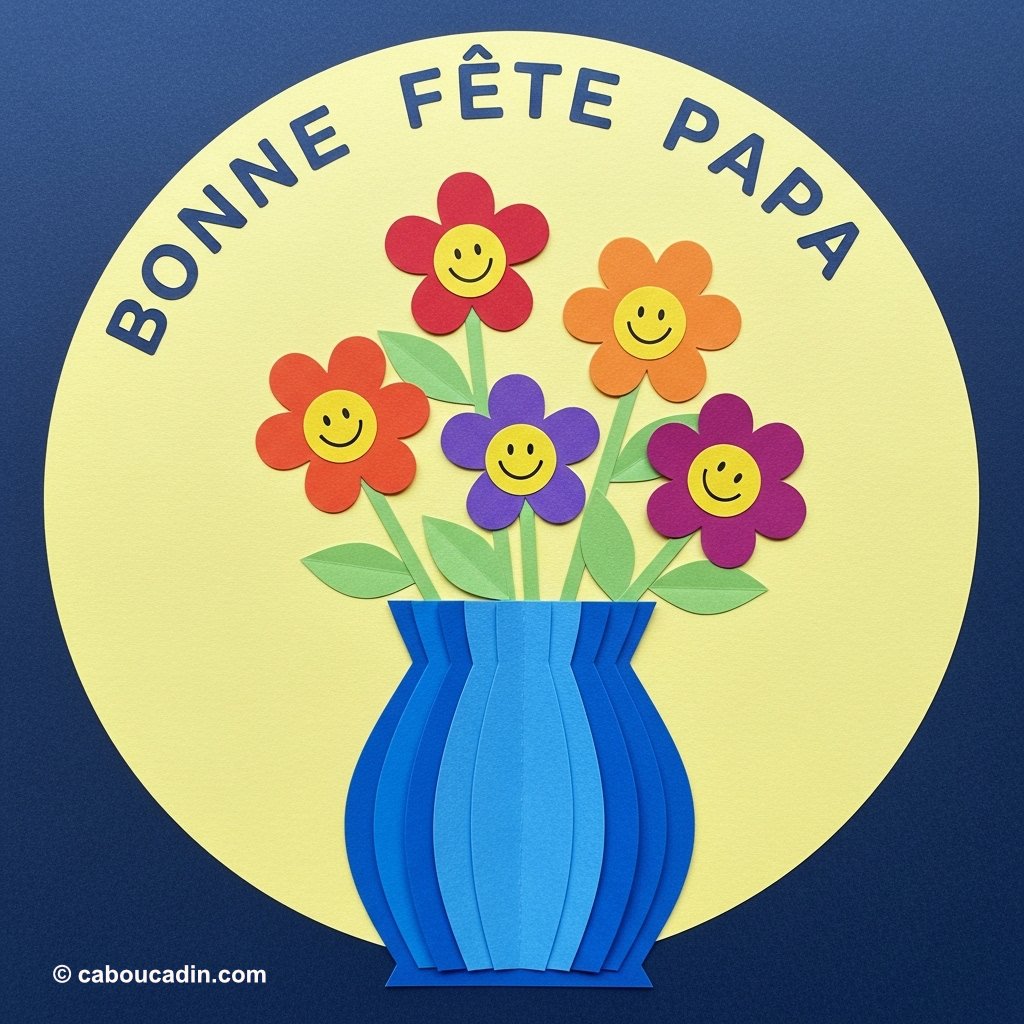 carte fete pere bouquet de fleurs 2