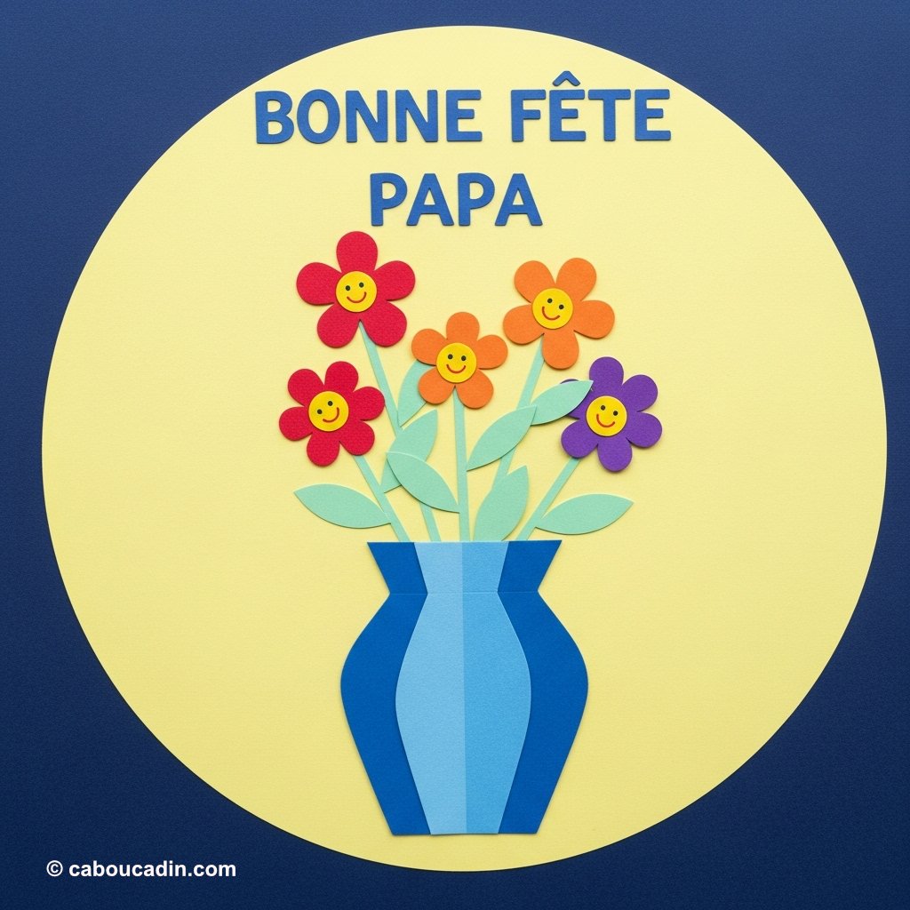 carte fete pere bouquet de fleurs 3