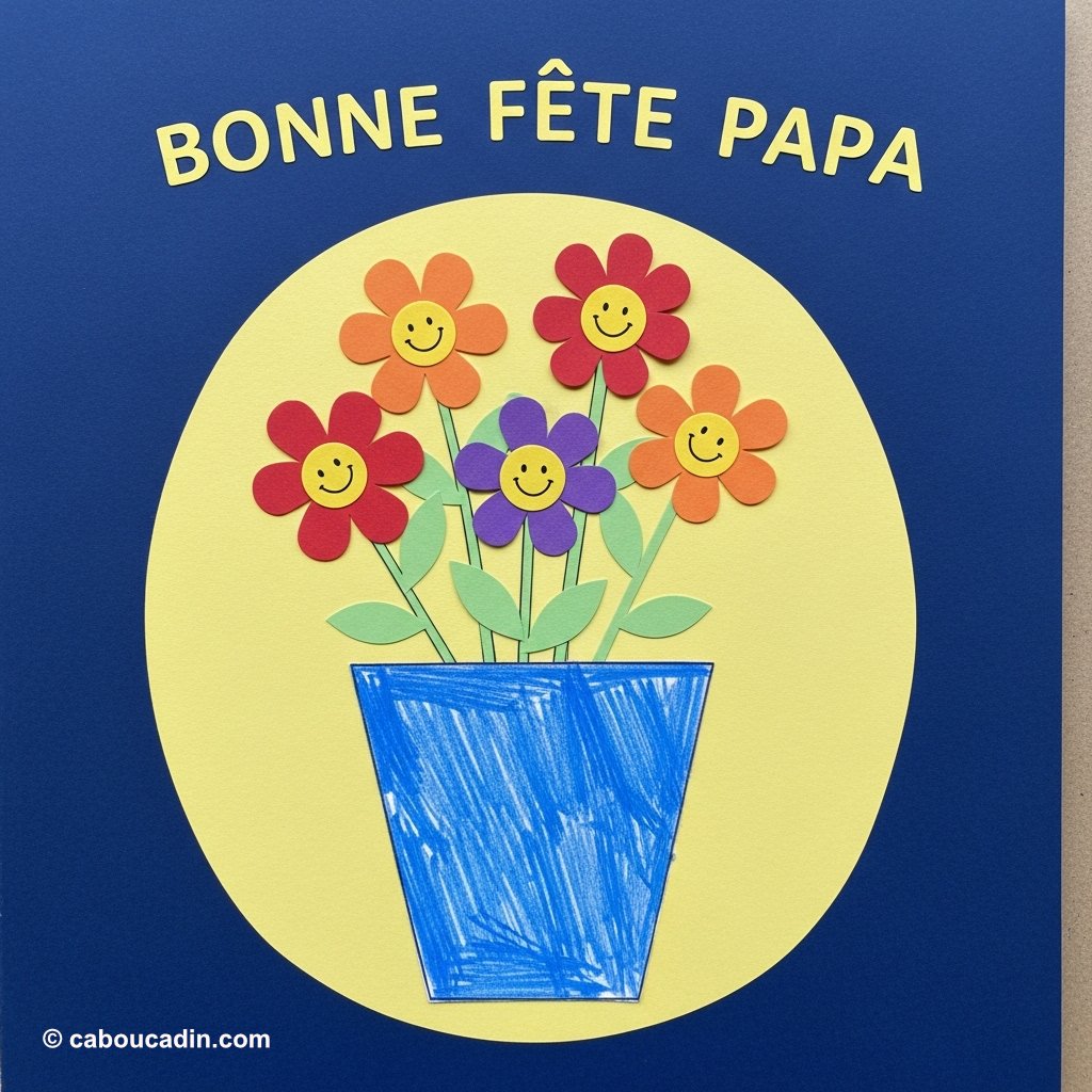 carte fete pere bouquet de fleurs 4